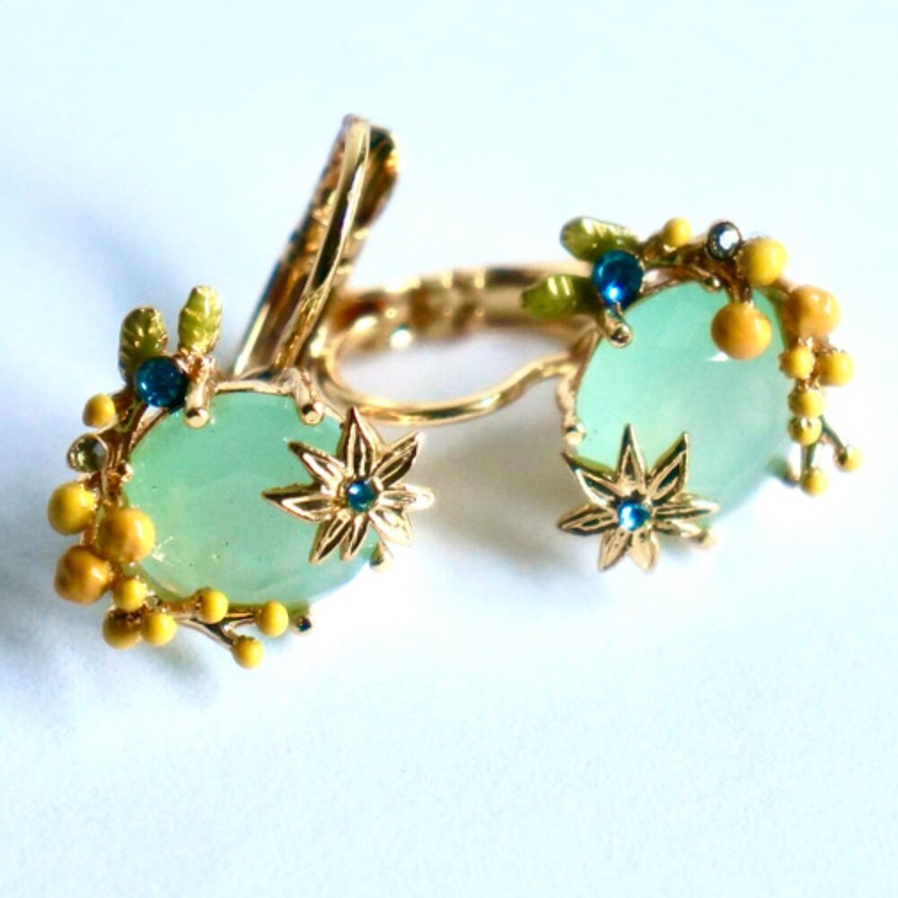 Mimosa and Star Anise Post Earrings